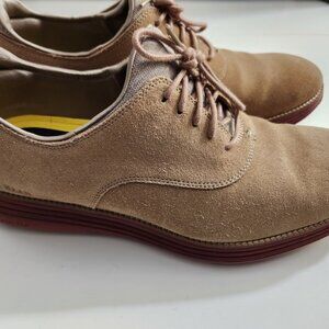 Cole Haan Men’s Sz 13 Tan Beige Plain Toe Oxford Suede Dress Shoes